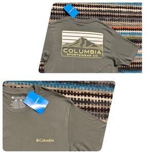 Columbia Men's Olive Green Graphic T Shirt Medium NWT $20
